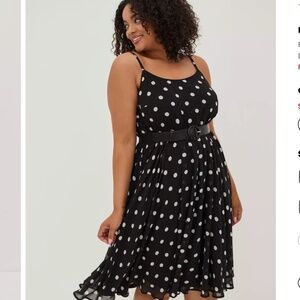 Torrid Midi Chiffon Pleated Dress Size 0X